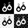 Set Earrings icon isolated on black and white, transparent background. Jewelry accessories. Vector Royalty Free Stock Photo
