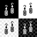 Set Earrings icon isolated on black and white, transparent background. Jewelry accessories. Vector Royalty Free Stock Photo