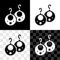 Set Earrings icon isolated on black and white, transparent background. Jewelry accessories. Vector Royalty Free Stock Photo