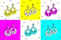 Set Earrings icon isolated on color background. Jewelry accessories. Vector Royalty Free Stock Photo