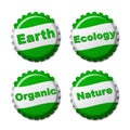 Set of earth bottle caps on white background Royalty Free Stock Photo