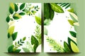 A set of Earth Day posters with a green background. Layouts for printing, flyers, covers, banner design. Eco-concepts. Royalty Free Stock Photo