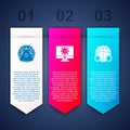 Set Earth with medical mask, Virus statistics on monitor and . Business infographic template. Vector