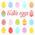 Set of easter different colorful eggs Royalty Free Stock Photo