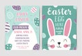 Set of Easter egg hunt invitation template.