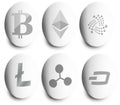 Set of Easter egg with symbols of the main crypto coins.