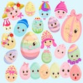 Set of easter eggheads Royalty Free Stock Photo