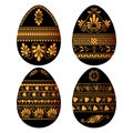 Set of easter eggs with ancient greek design vector illustration