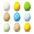 Set of Easter eggs with color ornate for Your holiday design