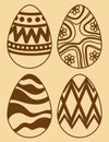 Set easter eggs with figures decoration to event