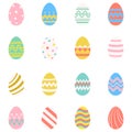 Set of easter eggs flat