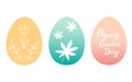 Set of easter eggs with geometric and floral ornaments. Royalty Free Stock Photo