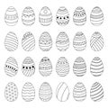 Set of Easter eggs. Hand drawing.