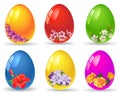 Set of Easter Eggs isolated on white.