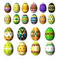 Set easter eggs isolated on white Royalty Free Stock Photo