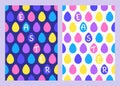 Set of Easter geometric poster on different backgrounds Royalty Free Stock Photo