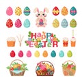 Set of Easter icons.