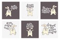 Set of Easter patterns and greeting cards with rabbit and text Royalty Free Stock Photo