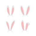 Set easter rabbit, easter bunny ears. Easter masks with rabbit ears isolated on white background - stock vector Royalty Free Stock Photo