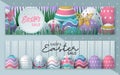 Set of Easter Sale Special Discount Web Banner. Season Greeting Background Template. Vector illustration