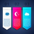 Set Eclipse of the sun, Moon and stars and Fog cloud. Business infographic template. Vector Royalty Free Stock Photo