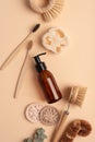 Set of eco-friendly cleaning and bodycare products for sustainable lifestyle Royalty Free Stock Photo