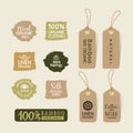 Set of eco friendly fabric tag labels collection design Royalty Free Stock Photo