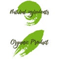 Set of ECO friendly green Set of green labels and badges with leaves for eco friendly products