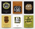 Set with eco friendly and organic food templates Royalty Free Stock Photo