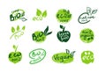 Set Of Eco Icons. Ecologic food stamps Royalty Free Stock Photo