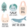 Set of Eco illustration elements