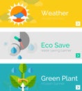 Set of eco nature flat design concepts, banners