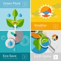 Set of eco nature flat design concepts, banners