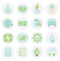 Set of ecologic icon. Abstract elements collection for banner, label. Blue and green color.