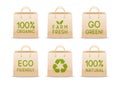 Set of ecology paper bags