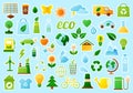 Set of ecology stickers. isolated vector badges. Royalty Free Stock Photo