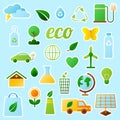 Set of ecology stickers. isolated vector badges. Royalty Free Stock Photo