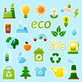 Set of ecology stickers. isolated vector badges. Royalty Free Stock Photo