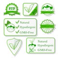 Set of ecology stickers. Vector illustration. Royalty Free Stock Photo