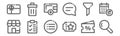 Set of 12 ecommerce basic icons. outline thin line icons such as search, voucher, tasks, filter, wallet, delete