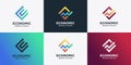 Set of economic logo collection with a unique arrow concept Premium Vector