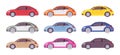 Set of economy car in bright colors Royalty Free Stock Photo