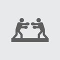 Black flat boxers, boxing training vector icon.