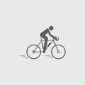 Black flat cycling, riding icon.