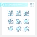 Set of editable pixel perfect blue plumbing icons Royalty Free Stock Photo