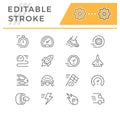 Set editable stroke line icons of speed