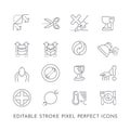 Set of 16 icons for packaging and indications of use