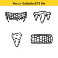 Set of editable tooth icons Royalty Free Stock Photo