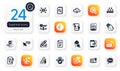 Set of Education flat icons. Inspect, Cloud computing and Teamwork elements for web application. For design. Vector
