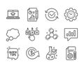 Set of Education icons, such as Analytical chat, Chemistry lab, Chemistry molecule. Vector